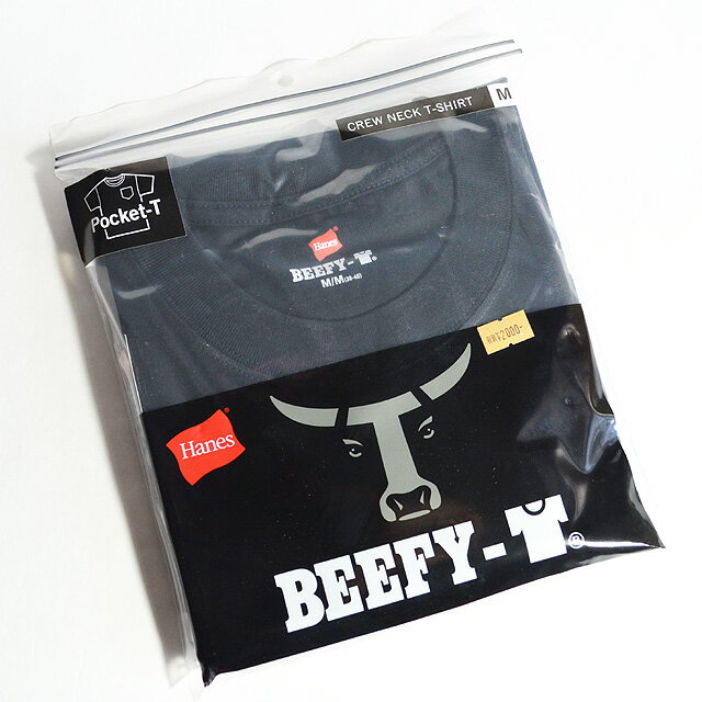 HANES ヘインズ BEEFY ポケットTシャツ 【H5190】 090BLACK