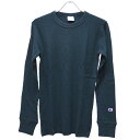Champion チャンピオン WAFFLE LONG SLEEVE T-SHIRT C3-E430 ストリート アメカジ シンプル インディゴ 秋物 秋服