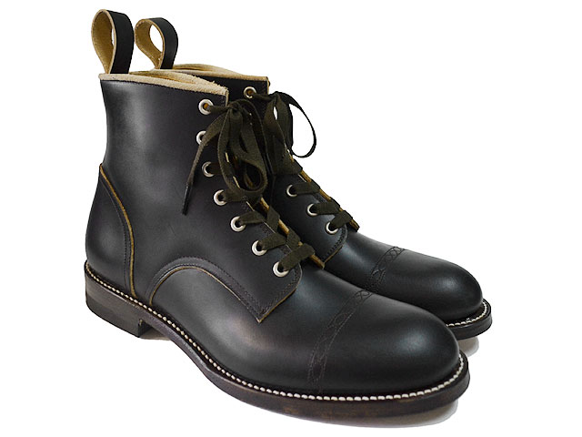 Makers メイカーズ 靴 CHAIN RACE UP BOOTS BLACK