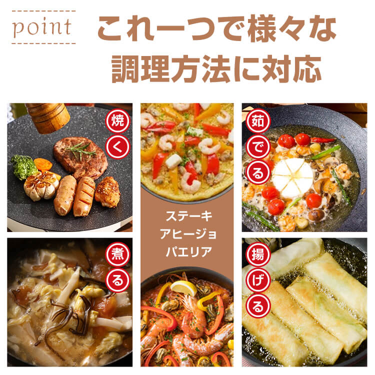 「9/15限定全品クーポン！」 【送料無料】 グリルパン キャンプ 鉄板 29cm ガスコンロ 直火 グリル バーベキュー アウトドア 焚き火台 アルミ合金 プレート料理 ラウンドグリルパン グリルプレート 調理器具 フライパン 写真映え 料理映え od612 ashop-10004030 Aショップ 楽天市場店 サンプル画像3