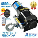 ☆★5/5迄店内全品P5倍★☆【送料無料】 電動ウインチ 12v 4500LBS 電動 ホイスト ウインチ ロープタイプ 電動ウィンチ 引き上げ機 牽引 汎用 無線リモコン sg078