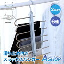 ☆8/20迄!対象商品15%OFFクーポン☆【送料無料】 ハンガー ズボンハンガー スラックス スカート 6連 縦型 横型 折り畳み スリム 省スペース 収納 ...