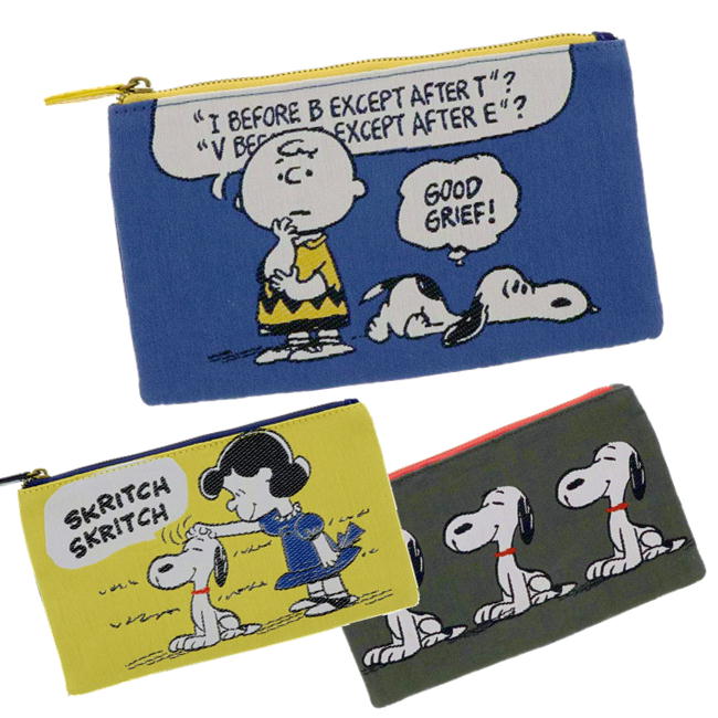 スヌーピー スヌーピー フラットポーチ 桐生織 ペンケース ピーナッツ キャラクター ペンポーチ snoopy チャーリーブラウン サンスター文具