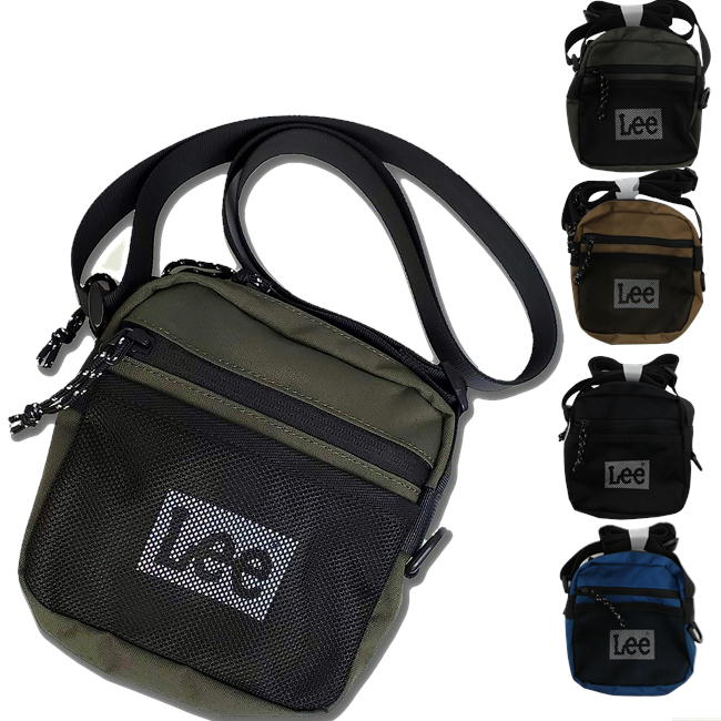 Rakuten - Lee ミニショルダーバッグ メッシュポケット リー 軽量 撥水加工 ナイロンショルダー Lee ロゴ 斜め掛けバッグ サコッシュ 0425677