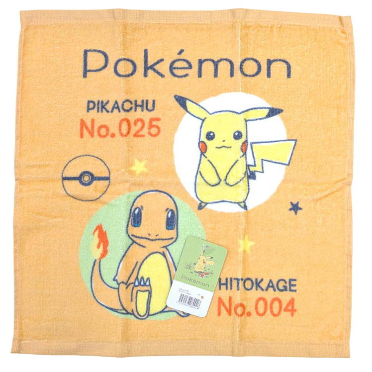 ashop03のポケットモンスター ハンドタオル ポケモン キャラクター ウォッシュタオル 5枚セット 林タオル まとめ買い ピカチュウ フシギダネ ゼニガメ イーブイ｜アングル2