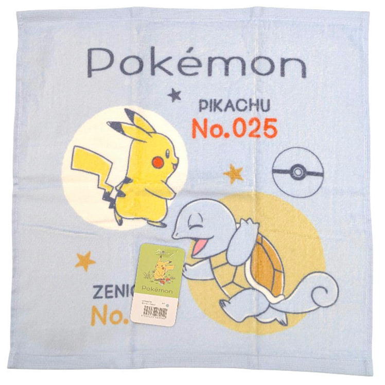 ashop03のポケットモンスター ハンドタオル ポケモン キャラクター ウォッシュタオル 5枚セット 林タオル まとめ買い ピカチュウ フシギダネ ゼニガメ イーブイ｜アングル3