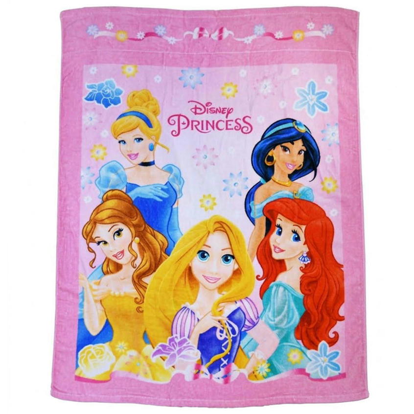 お昼寝ケット プリンセス フラワーズリボン タオルケット 丸眞 子供用 85×115cm ディズニー キャラクター グッズ 制菌加工 ブランケット [2]