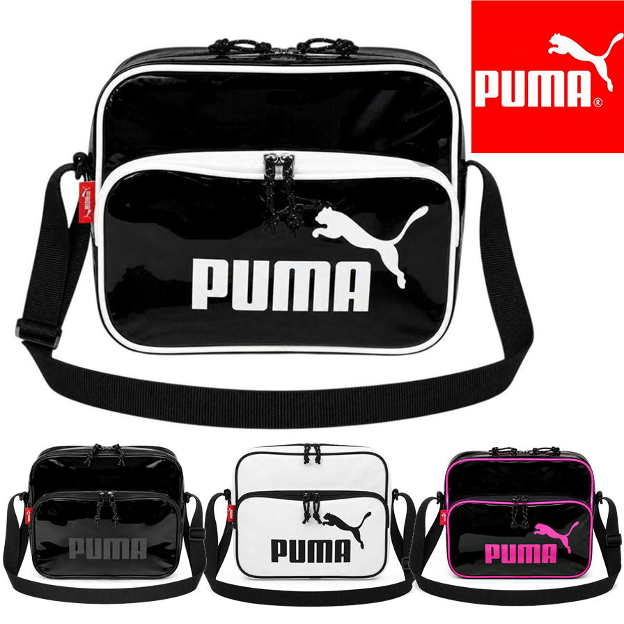 乐天商城 - PUMA エナメル ショルダーバッグ J20383 プーマ 肩掛けバッグ バック カバン 鞄 スポーツ 通学 通勤 部活 遠征 旅行 ユニセックス