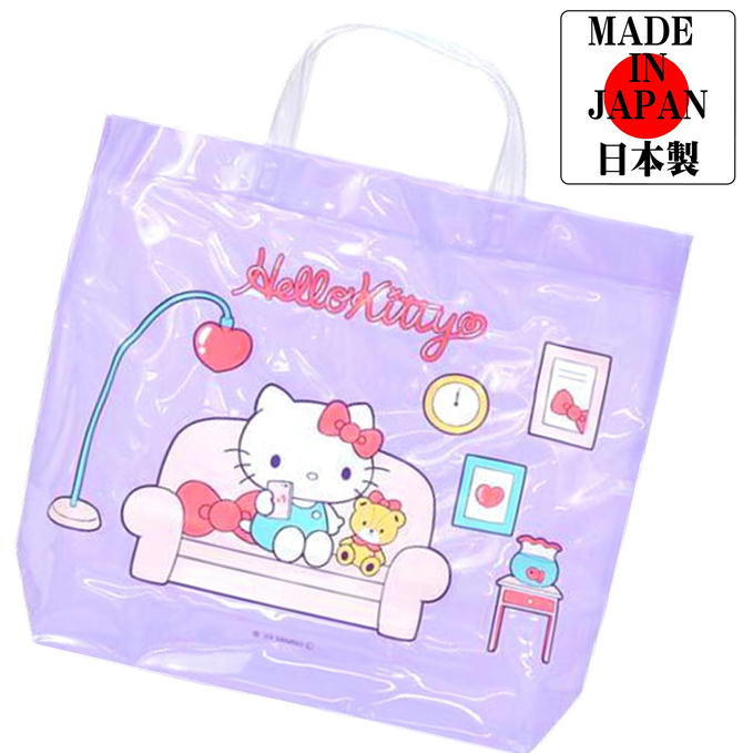 プールバッグ ハローキティ ビニール 角型 サンリオ キャラクター ビーチバッグ 子供 水着入れ BKT-110..