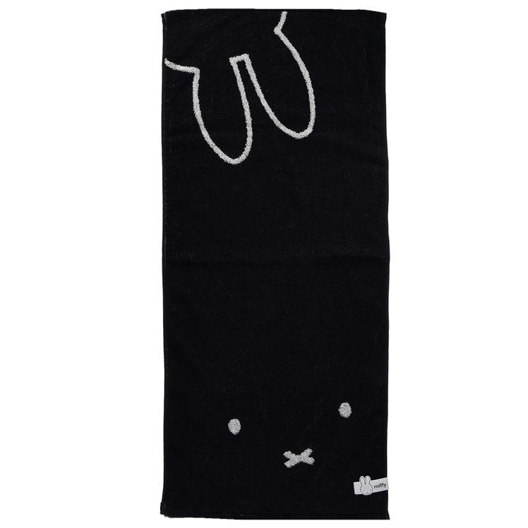 ashop03のミッフィー フェイスタオル miffy ブラックミッフィー 丸眞 34×80cm キャラクター グッズ ロングタオル 抗菌防臭加工 オーガニック｜アングル2