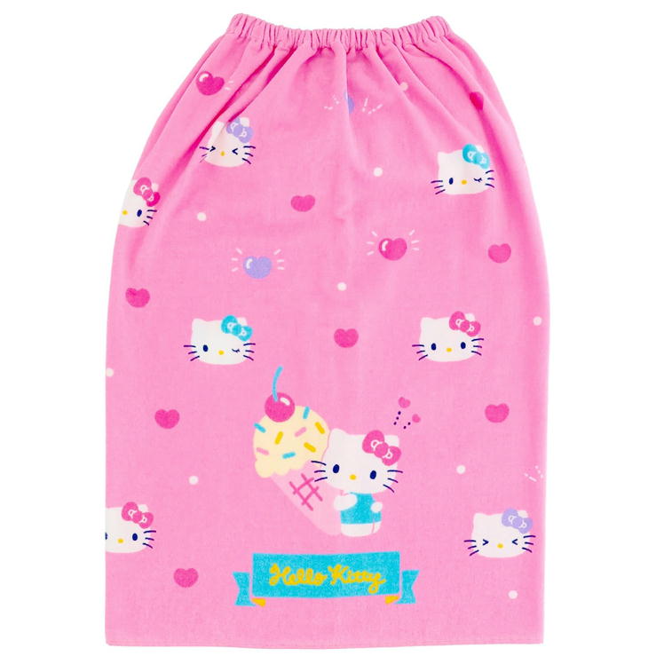 ashop03のラップタオル ハローキティ シンプルピンクキティ 丸眞 80cm丈 巻きタオル サンリオ キャラクター プールタオル 海浜用品 水泳 キッズ 子供｜アングル2