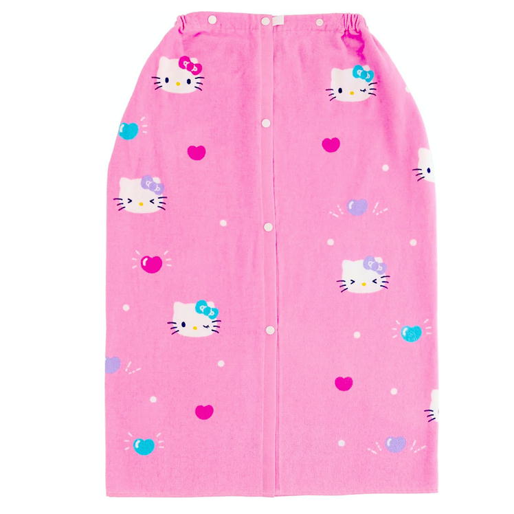 ashop03のラップタオル ハローキティ シンプルピンクキティ 丸眞 80cm丈 巻きタオル サンリオ キャラクター プールタオル 海浜用品 水泳 キッズ 子供｜アングル3