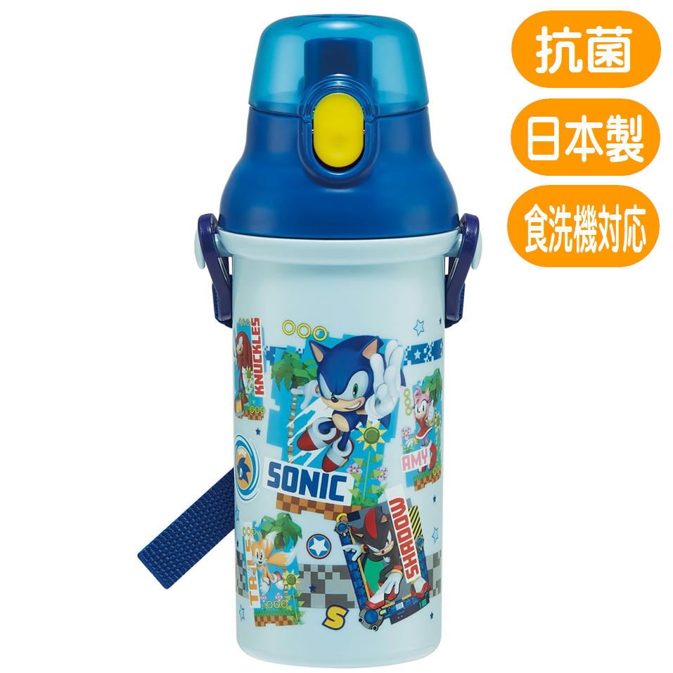 樂天商城 - ソニック・ザ・ヘッジホッグ 水筒 PSB5SANAG スケーター 直飲み プラワンタッチボトル 抗菌 セガ ゲーム キャラクター 日本製 プラ水筒
