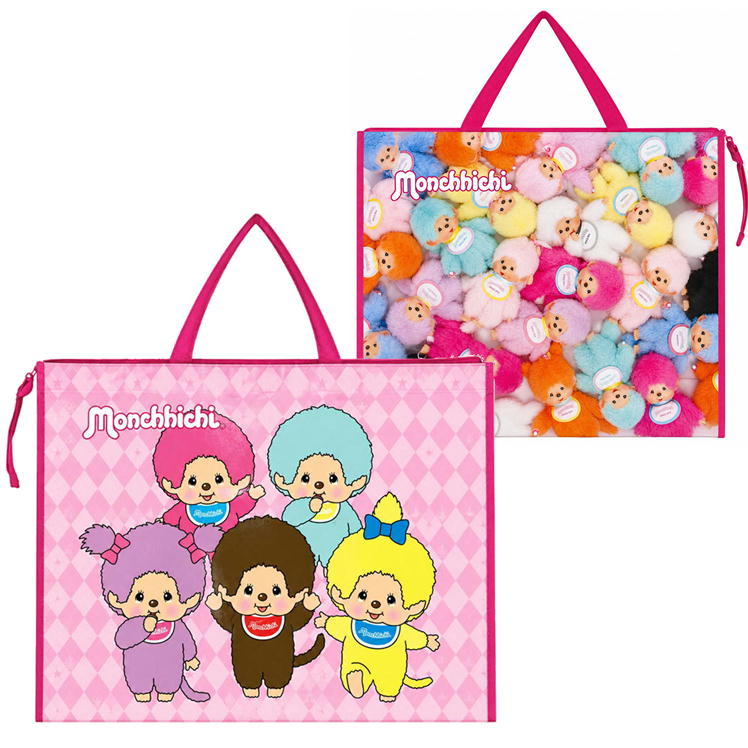 Rakuten - モンチッチ エコバッグ ショッピングバッグ 大容量 マチ広 ファスナー付き レジャーバッグ ユニック かわいい 買い物袋 MC-0016A