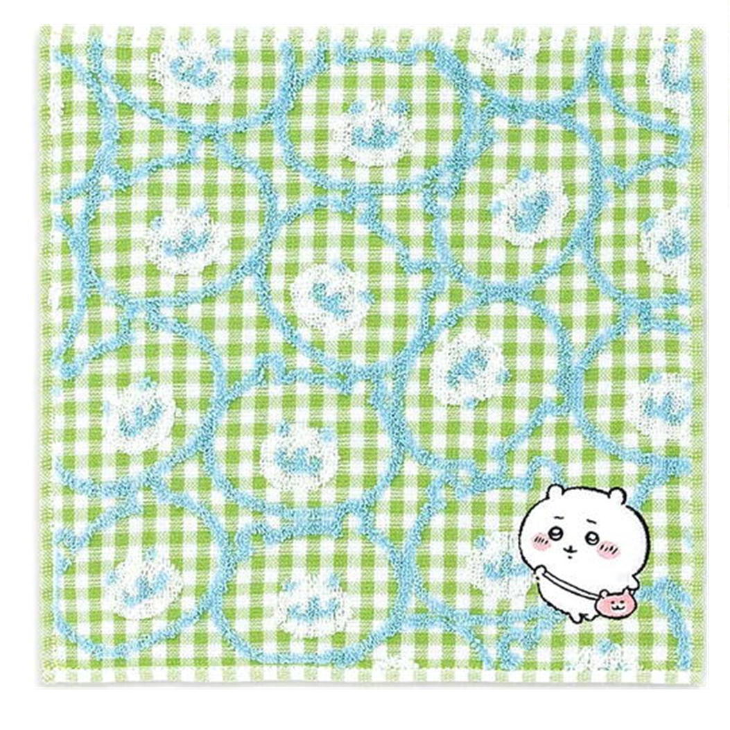 ashop03のちいかわ タオルハンカチ ポシェット キャラクター はんかち ハンドタオル ガーゼ アップリケ 刺繍 パイル ナガノ タオル美術館｜アングル2