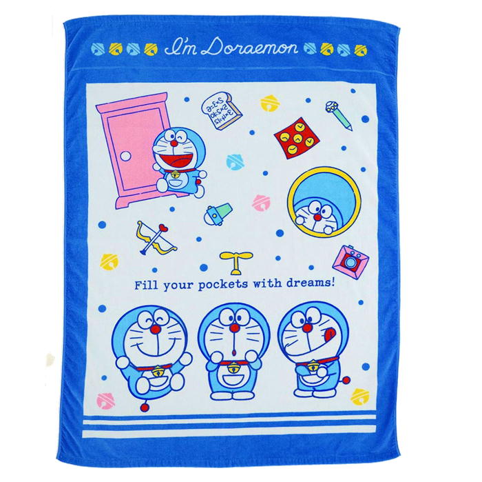 お昼寝ケット ドラえもん うきうきドリーム タオルケット 子供用 丸眞 キャラクター グッズ 制菌加工 ブランケット 85×115cm [2]