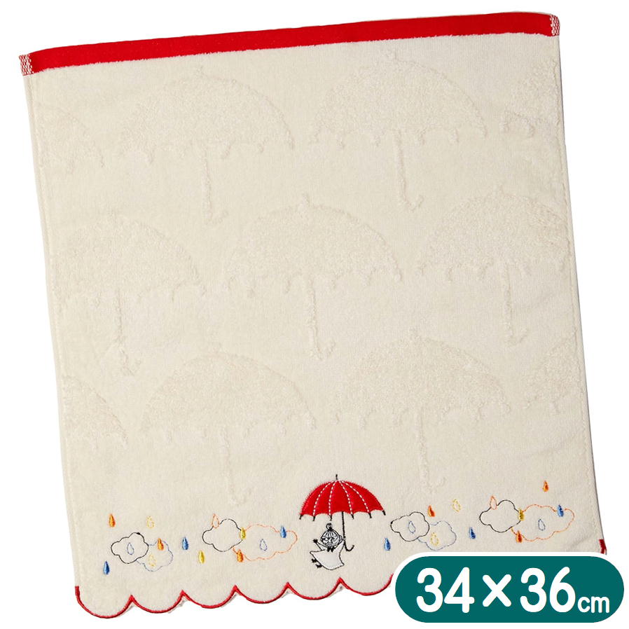 ウォッシュタオル ムーミン 雲と傘 ハンドタオル 丸眞 リトルミイ MOOMIN キャラクター グッズ タオル ..