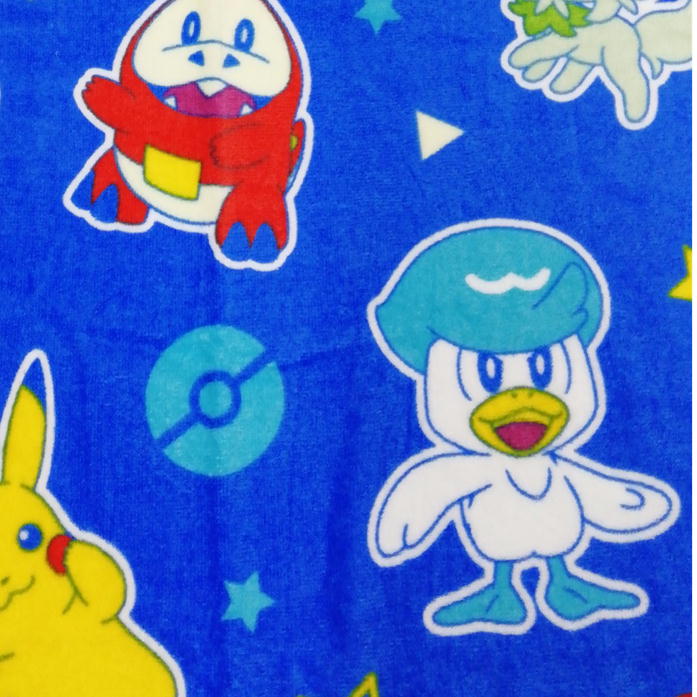 ポケットモンスター お昼寝ケット ポケモン キャラクター タオルケット 85×115cm 林 N4724 マルチタオル ブルー ピカチュウ 御三家 [2]