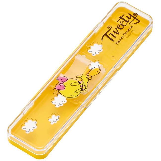 ashop03のコンビセット TWEETY ワーナーブラザース キャラクター CCS3SAAG 抗菌 日本製 音の鳴らない 箸＆スプーン スケーター イエロー｜アングル3