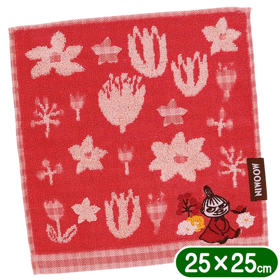 Towels, Handkerchieves - ムーミン タオルハンカチ リトルミイと草花 丸眞 MOOMIN キャラクター グッズ ミニタオル 25×25cm 刺繍 抗菌 防臭 オーガニック