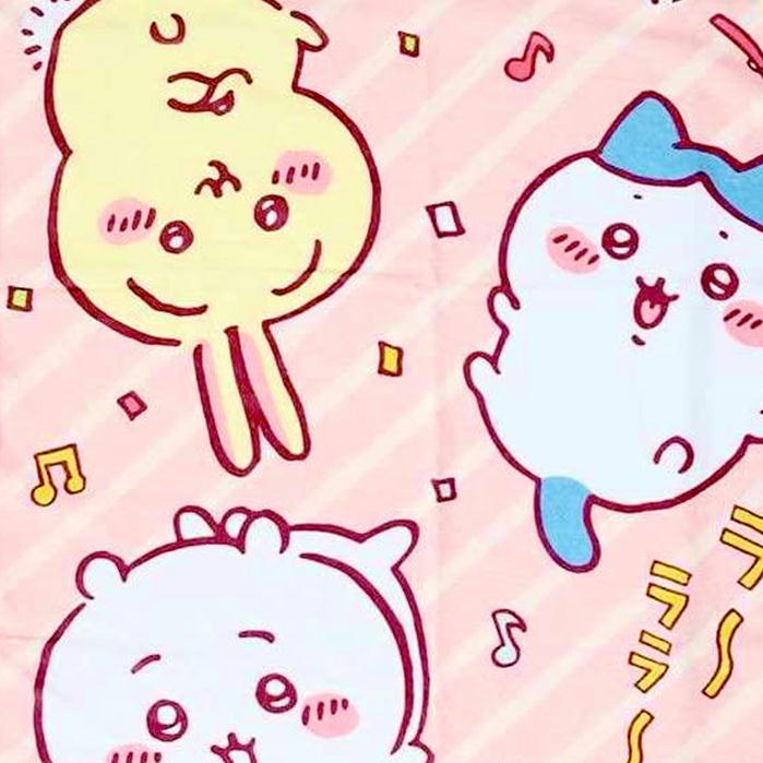 お昼寝ケット ちいかわ ハッピーな毎日 子供用 タオルケット 丸眞 85×115cm ナガノ ハチワレ ウサギ キャラクター 抗菌加工 [2]
