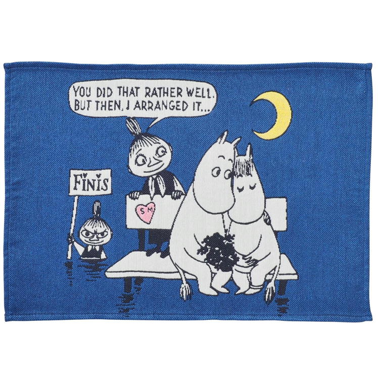 樂天商城 - ランチョンマット ムーミン 恋するムーミン 丸眞 MOOMIN キャラクター グッズ ゴブラン織り インテリア 雑貨 ブルー 敷物