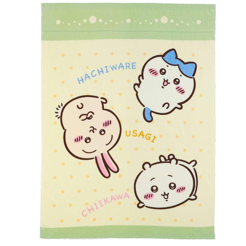 お昼寝ケット ちいかわ アニメちいかわドット タオルケット 丸眞 ハチワレ 子供用 85×115cm キャラクター グッズ 制菌加工 ブランケット [2]