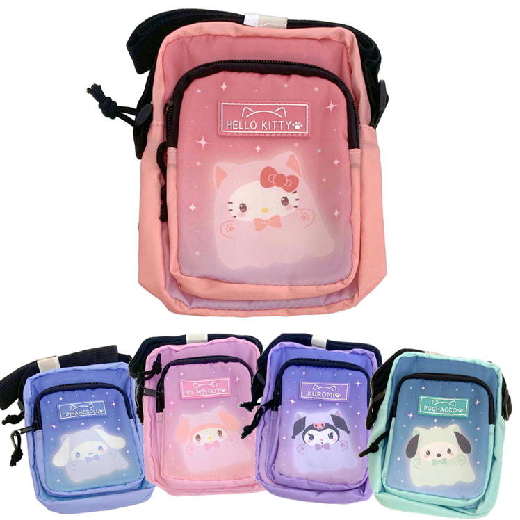 Rakuten - ショルダーポシェット ねこねこおばけ サンリオ キャラクター ミニショルダー キティ マイメロ シナモ ポチャッコ バッグ ポーチ ミニポシェット 畑山商事