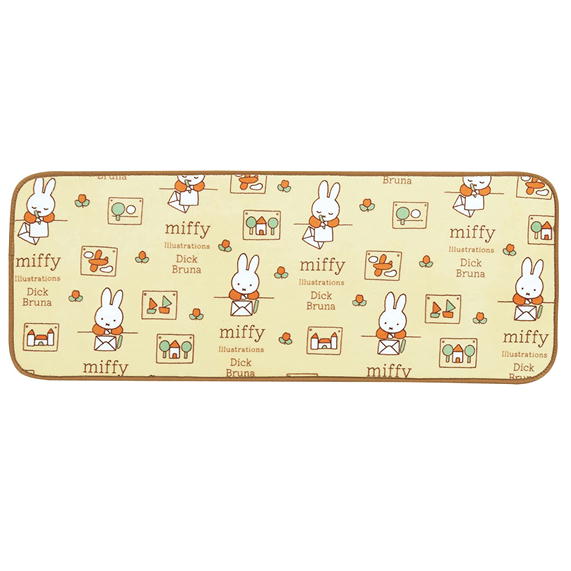 樂天商城 - ミッフィー お手紙 ふんわり ボア マット miffy キャラクター ラグマット 45×120cm センコー インテリアマット ベージュ 48527