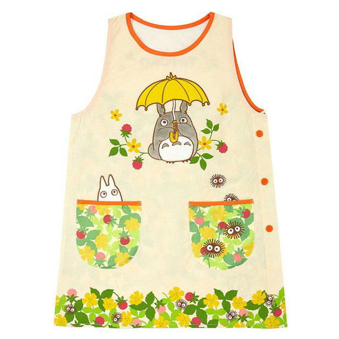 となりのトトロ エプロン いちごがいっぱい ラン型 ジブリ キャラクター タバード サイドボタン か ...