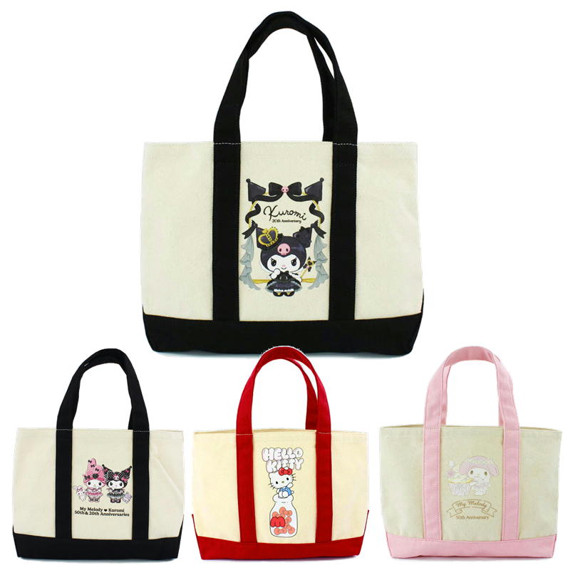 Rakuten - トートバッグ サンリオ キャラクター アニバーサリー 限定 デザイン バイカラー トート 布 手提げ 帆布 ヤスダ通商 キティ クロミ マイメロディ
