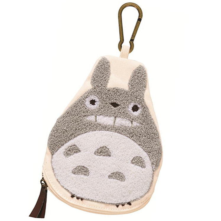 樂天商城 - となりのトトロポーチ ダイカットトトロ 丸眞 スタジオジブリ キャラクター グッズ 帆布 サガラ刺繍 カラビナ 小物 マルチケース マルチポーチ