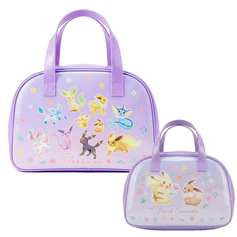 樂天商城 - プールバッグ ポケットモンスター 集合 ボストン型 女の子 ポケモン キャラクター ビーチバッグ マルヨシ 水着入れ 水着バッグ BPK6-2703 パープル