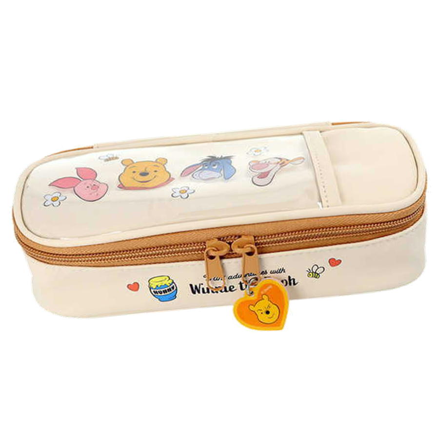 Rakuten - くまのプーさん BOXペンケース サンスター文具 S1429736 ディズニー 筆箱 ペンポーチ 大容量 クリアポケット キャラクター グッズ