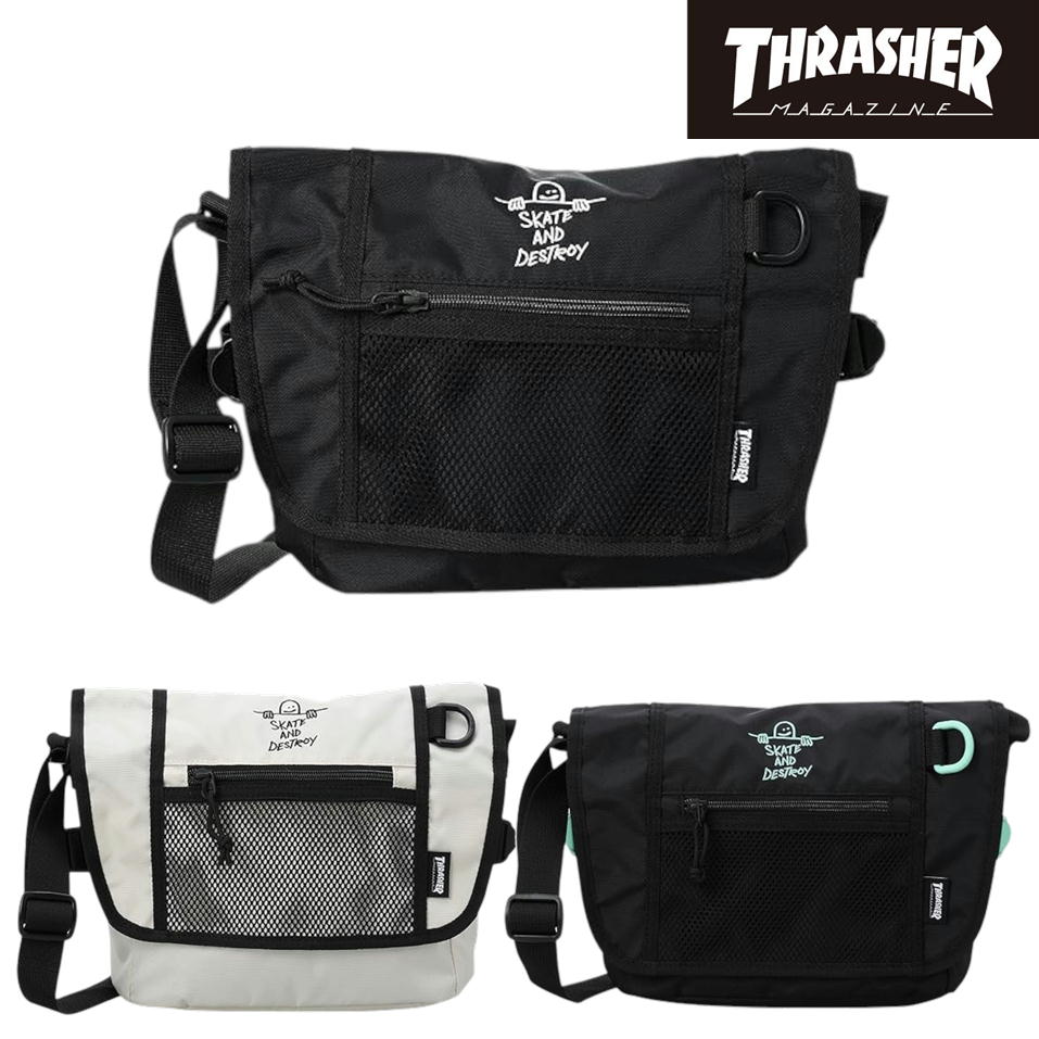 スラッシャー ミニショルダーバッグ THR-301 メッセンジャーバッグ 斜め掛け THRASHER ブランド バッグ ユニセックス 撥水加工