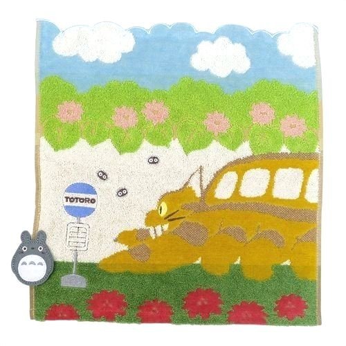 樂天商城 - となりのトトロ ウォッシュタオル ハンドタオル ネコバスとトトロ 34×36cm 丸眞 ジブリ キャラクタータオル トトロ4992272657654