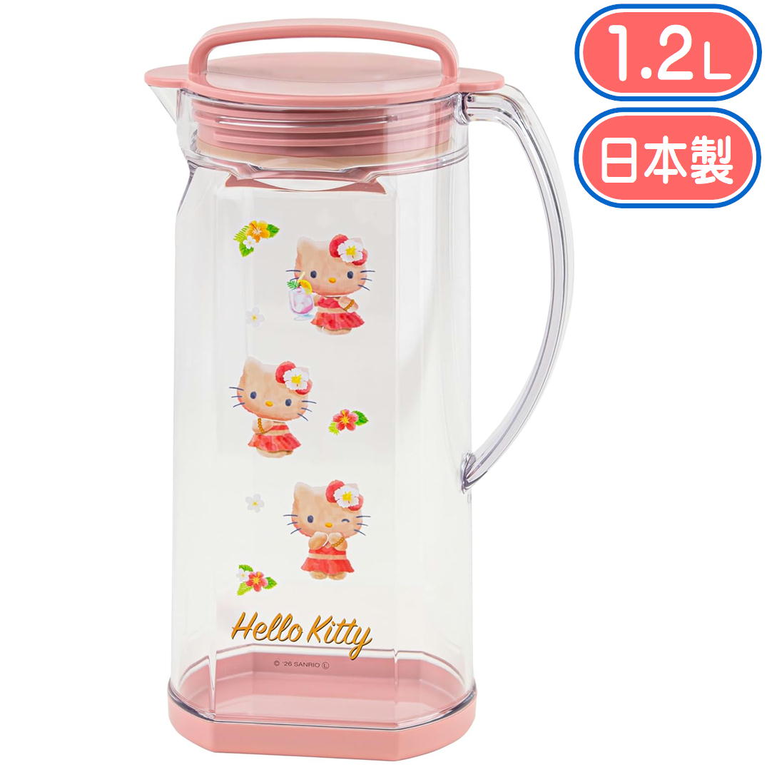 乐天商城 - ハローキティ 冷水筒 1.2L 日焼け RC-1208 オーエスケー ピッチャー ポット 縦横置き 日本製 サンリオ キャラクター グッズ キティちゃん