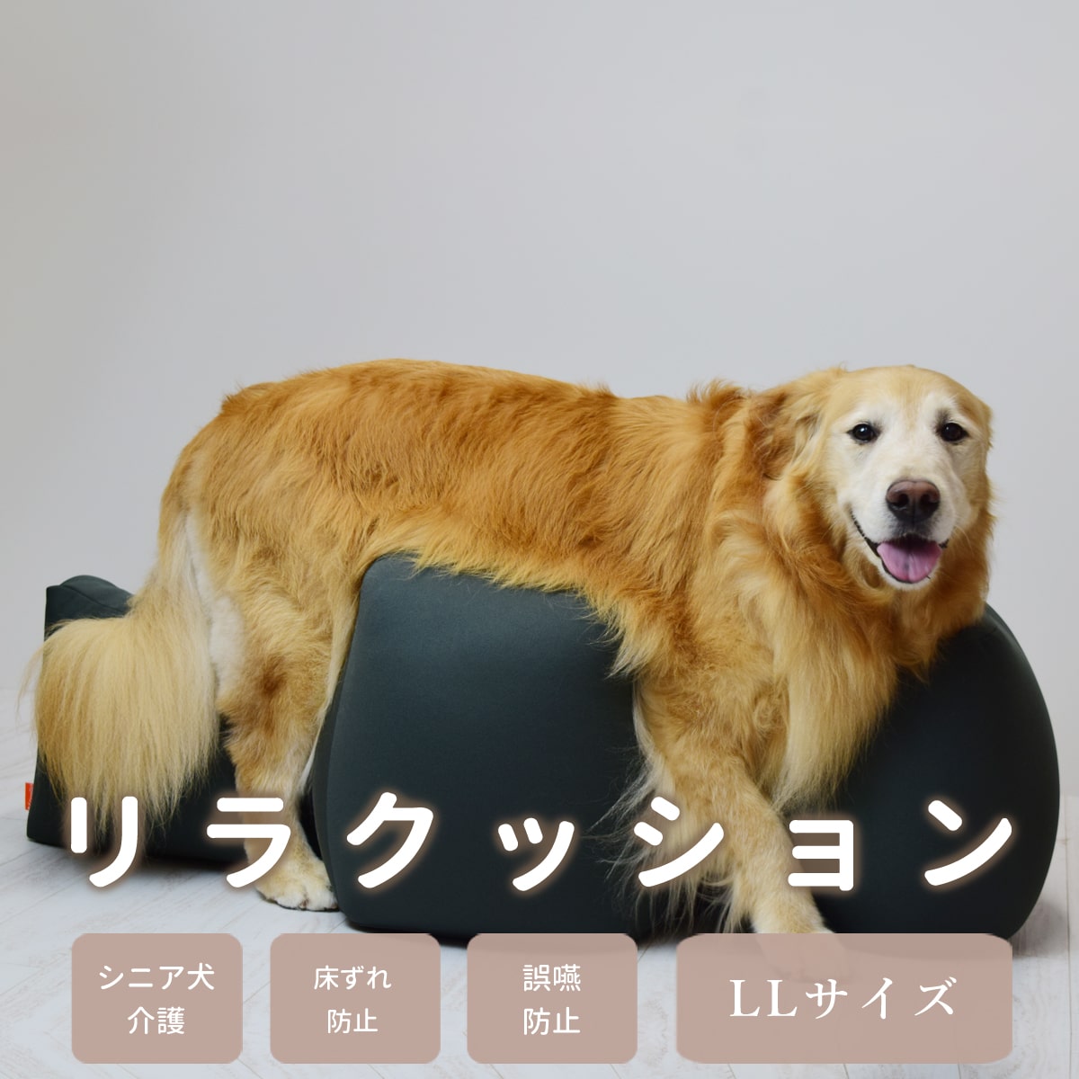 【愛犬用ベッド】 リラクッション LL チャコールグレー【立