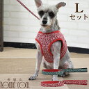 ASHUウェアハーネス 唐草セット Lサイズ(中型犬用) | 犬 ハーネス リード セット 子犬 老犬 服型 ベスト型ハーネス胴輪 簡単 かわいい 唐草模様 柴犬 シュナウザー ダックス シーズー パグ ジャックラッセルアッシュ　洋服の上から