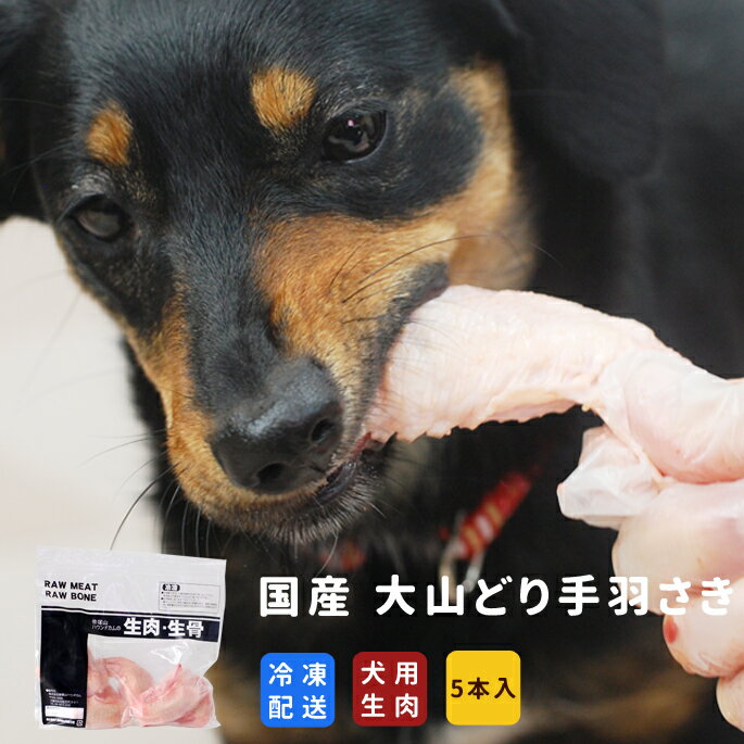 国産 大山どり手羽さき 5本入り 手羽先【冷凍】 犬 手作り食 歯磨き はみがき 犬用 酵素 ドッグフード ..