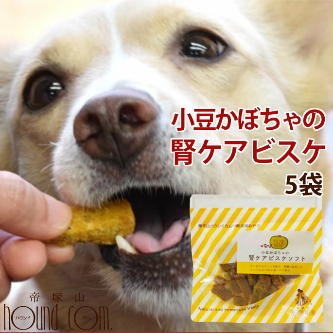 犬用無添加おやつ｜小豆かぼちゃの腎ケアビスケソフト60g 5袋セット 国産　安心　トリーツ　低リンで腎臓に配慮されたおやつ　小豆カボチャ　あずき ジャーキのチキンやビーフにアレルギーがある愛犬に