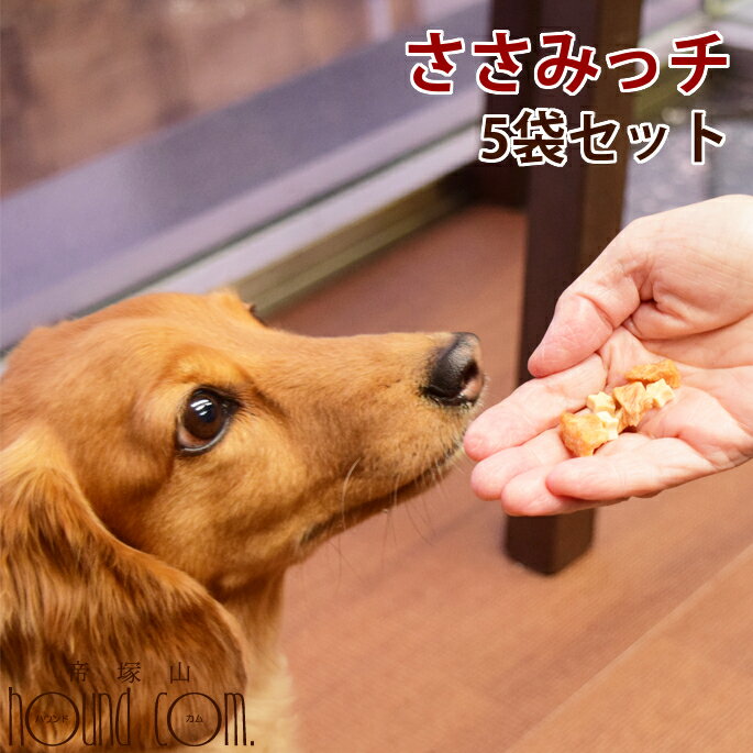 楽天帝塚山ハウンドカム　楽天市場店愛犬用おやつ　ささみっチ　5袋セット　愛犬愛猫共用 簡単 おすすめ スイーツ おやつ トッピング 減塩チーズ使用　食いつき 良い