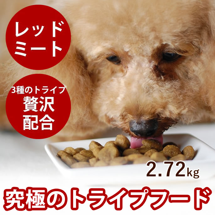 【P2＆クーポン配布中】【穀物不使用の最高級フード】】トライプドライ レッドミート（2.72kg） ドッグフード 偏食 小食 子犬 グレインフリー プレミアムフード【ペットフード 乳酸菌 プレミアム 消化 穀物フリー】 高齢犬 シニア