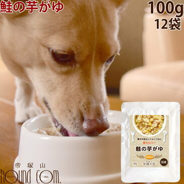 愛犬の安心レトルトごはん 低カロリー鮭の芋がゆ 100g×12袋セット 犬用レトルト ウェットフード 手作り食 低カロリー 低リン 鮭 魚 粥 無添加 国産 おかゆ ドッグフード ドックフード dog 低脂肪 さつまいも