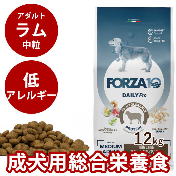 【割引クーポン配布中】【お取り寄せ】犬 FORZA10 |犬用 デイリープロ アダルトラム 12kg(中粒)Daily Pro フォルツァ10 フォルツァディエ...