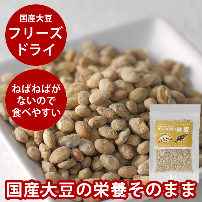 【割引クーポン配布中】無添加フリーズドライ納豆 犬用おやつ　※30gにリニューアルしました 犬用納豆 ..
