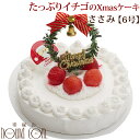 【予約受付中】2019年犬 クリスマスケーキ たっぷりイチゴのクリスマスケーキ（No.2）6号ささみ 予約受付中 犬用ケーキ オフ会 中型犬 大型犬も満足サイズ【a0201】