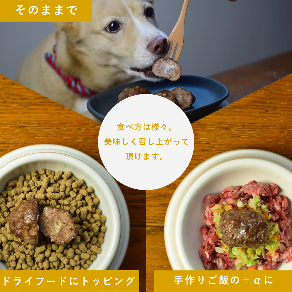犬 トッピング｜馬肉のチーズインハンバーグ 5個入 低リン 低脂肪 腎臓と膵臓に優しい 食いつき 食べムラ 偏食 食べない 手作りご飯 誕生日 ディナー 子犬 老犬 シニア 鶏肉や豚肉にアレルギーのある子に おやつ ashudog-10014126 愛犬手作りご飯 ハウンドカム食堂 サンプル画像3