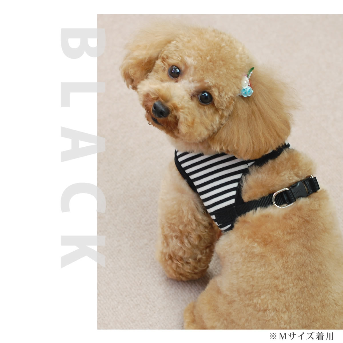 犬 ハーネス ASHU ウェアハーネス ボーダー M 【リードは別売り】 小型犬 子犬老犬にも優しい服型 ベスト型ハーネス胴輪 簡単 かわいいペット用ウエアハーネス【犬ハーネス ペット用品 ドッグ 高齢犬 シニア コーギー ウエア 夏】散歩アッシュ　洋服の上から ashudog-10010010 愛犬手作りご飯 ハウンドカム食堂 サンプル画像3