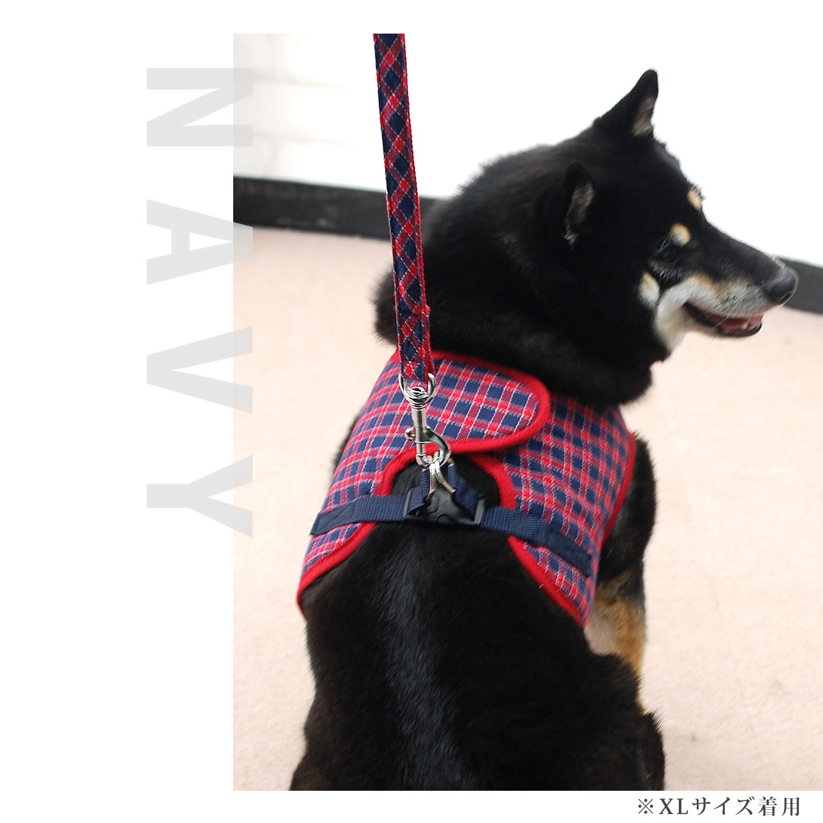 ASHUウェアハーネス ギンガムチェック用リード Sサイズ(小型犬用)【ハーネスは別売...